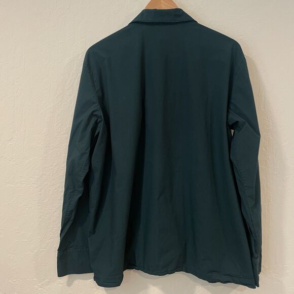 ~ SKIMS Lg Sleep Shirt* Unisex Cotton Pajama Dark Green Button Lounge Nightshirt - Picture 5 of 13